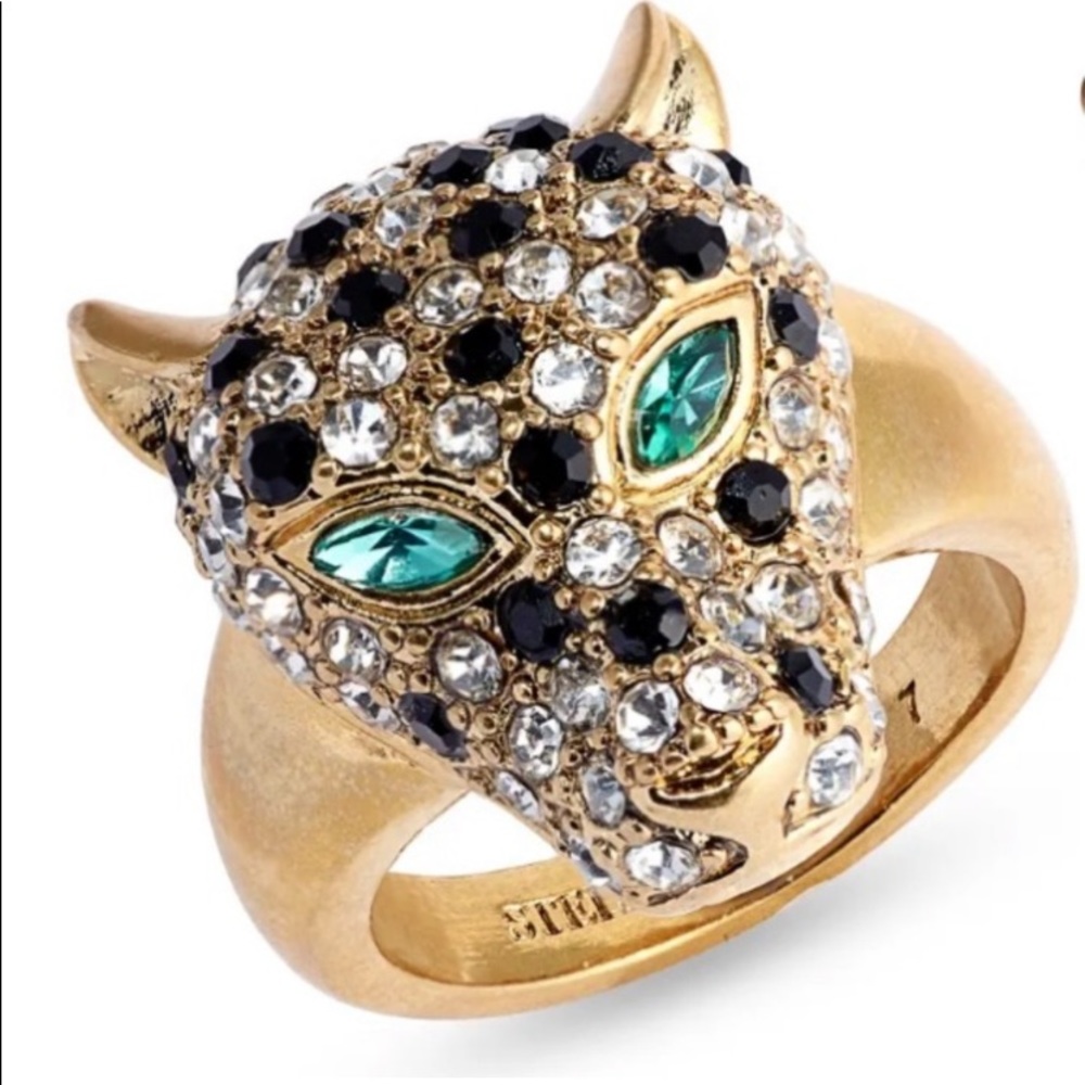 Stella & Dot | Pavé + Gold🐯Roar Cheetah Panther Cocktail Ring Retired - Picture 2 of 16